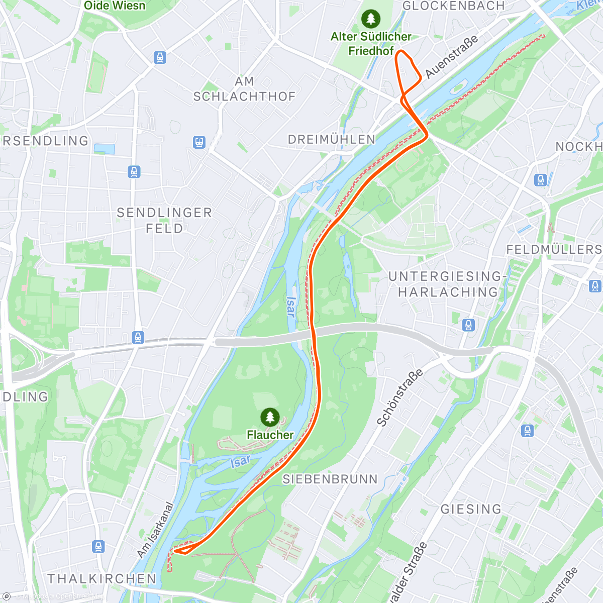 Map of the activity, Isar mit Carö.