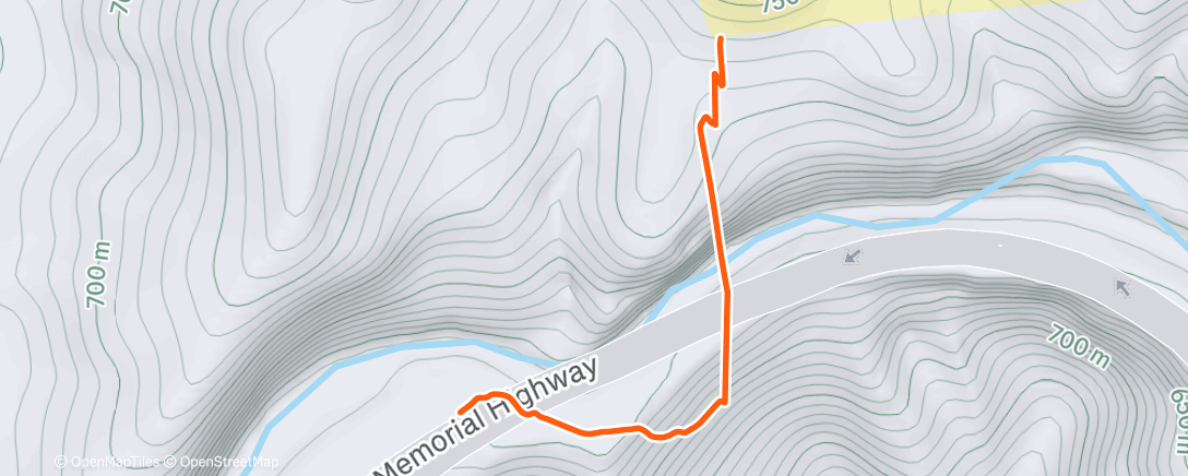 Map of the activity, Afternoon Run