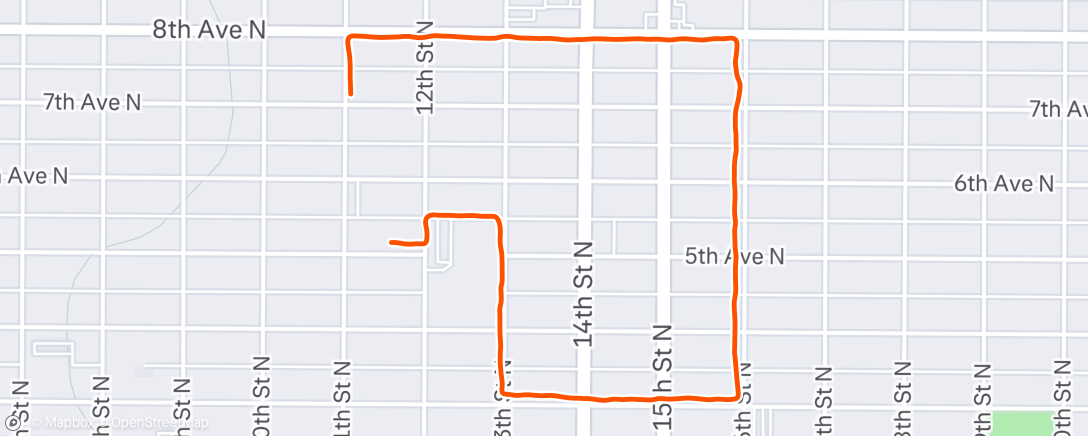 Map of the activity, Evening Run