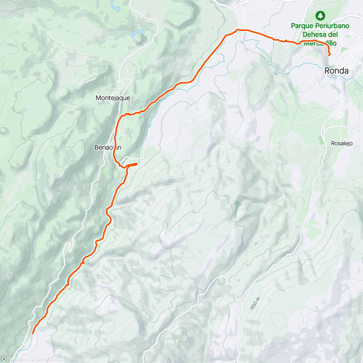 Carte de l'activité Train out… Hike back through the national park  to Ronda.. stunning and a few cheeky climbs