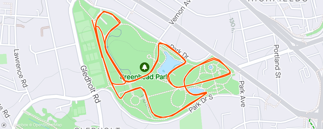 Map of the activity, parkrun thing