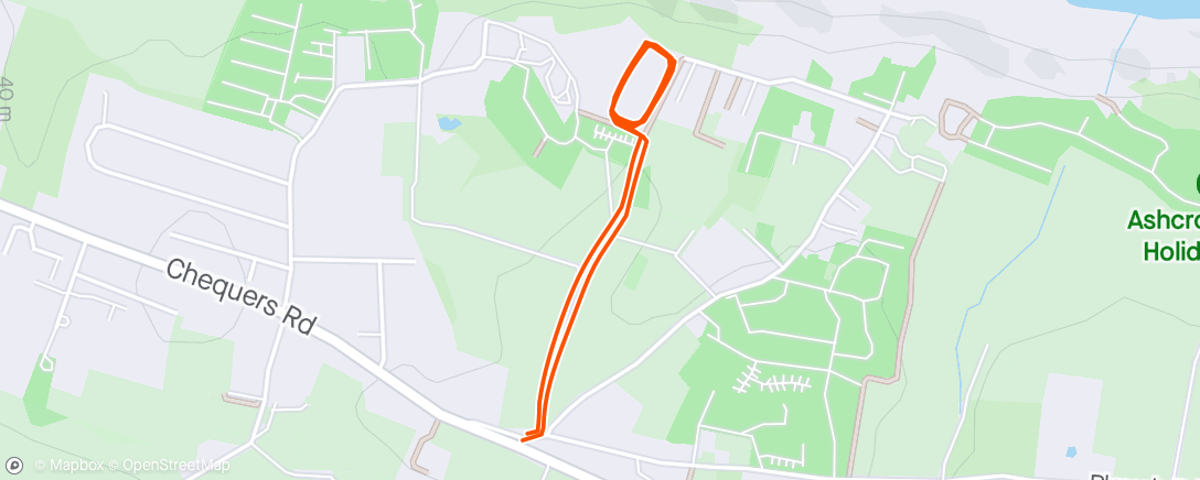 Map of the activity, 6 x 400 @ 1.26
