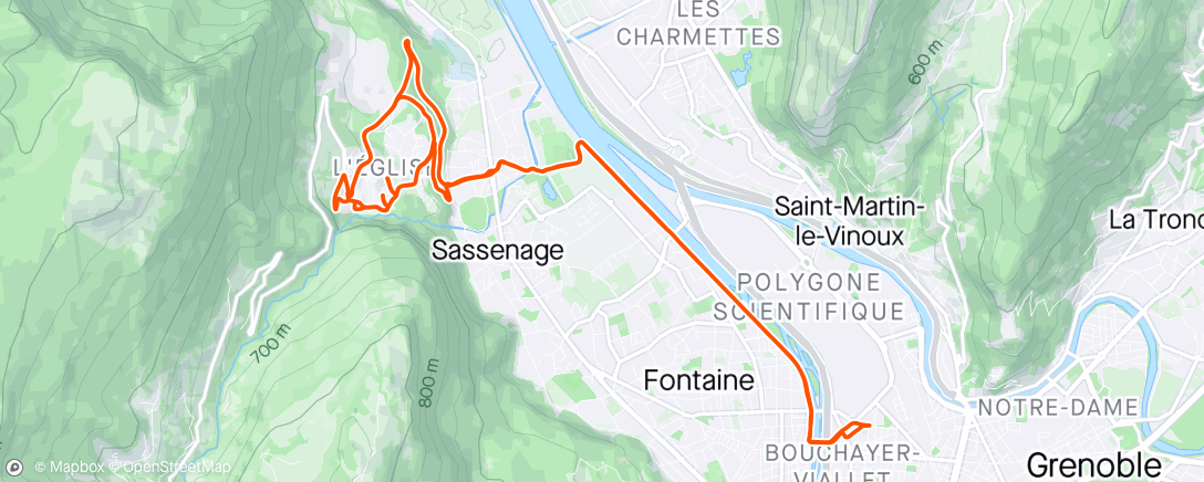 Map of the activity, Bas de Sassenage