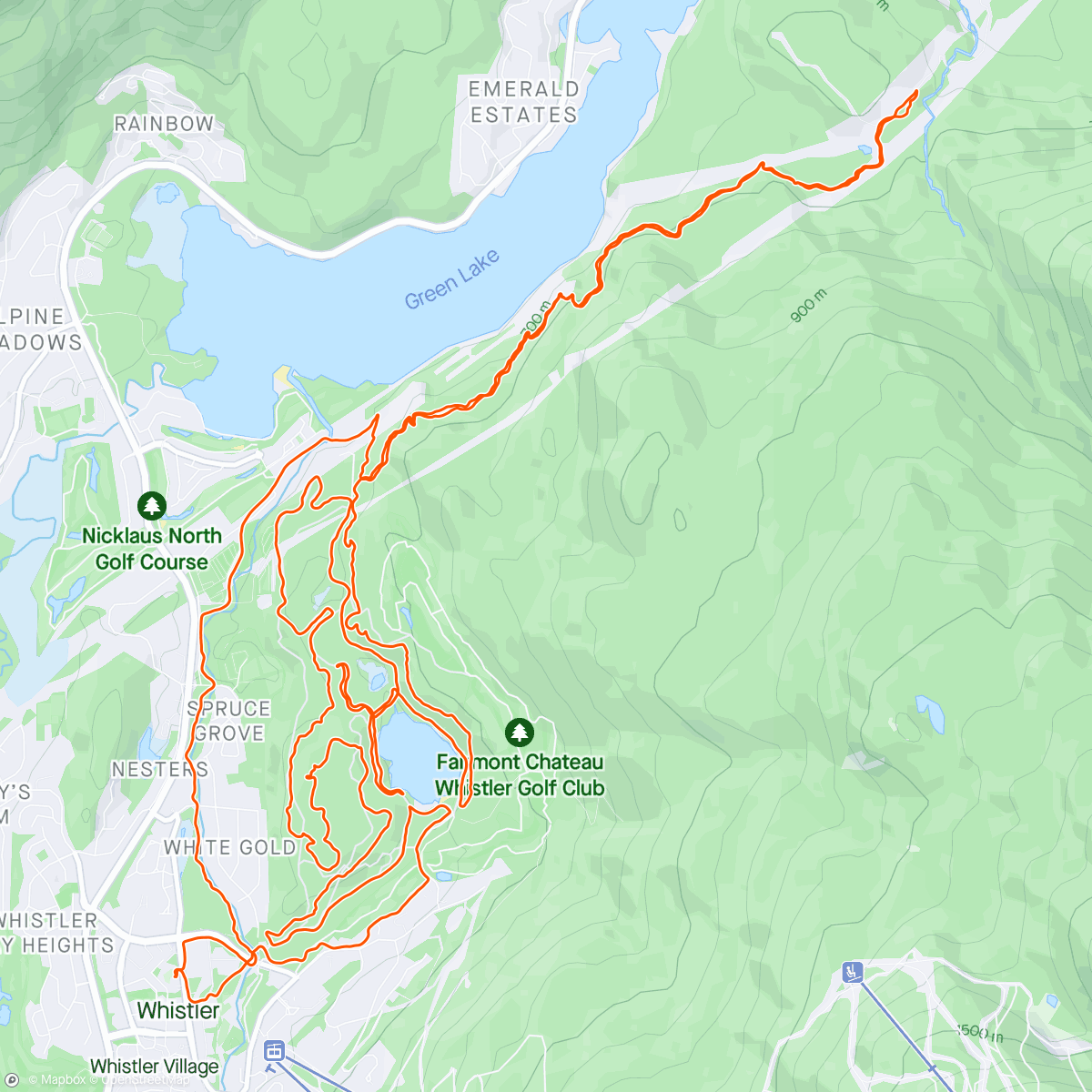 Map of the activity, Whistler 30