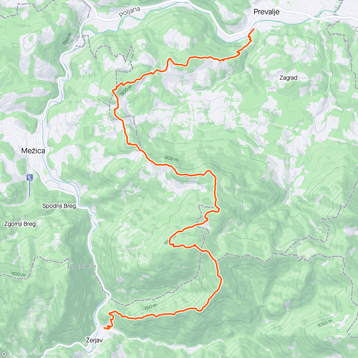 Map of the activity, Iz Žerjava do doma