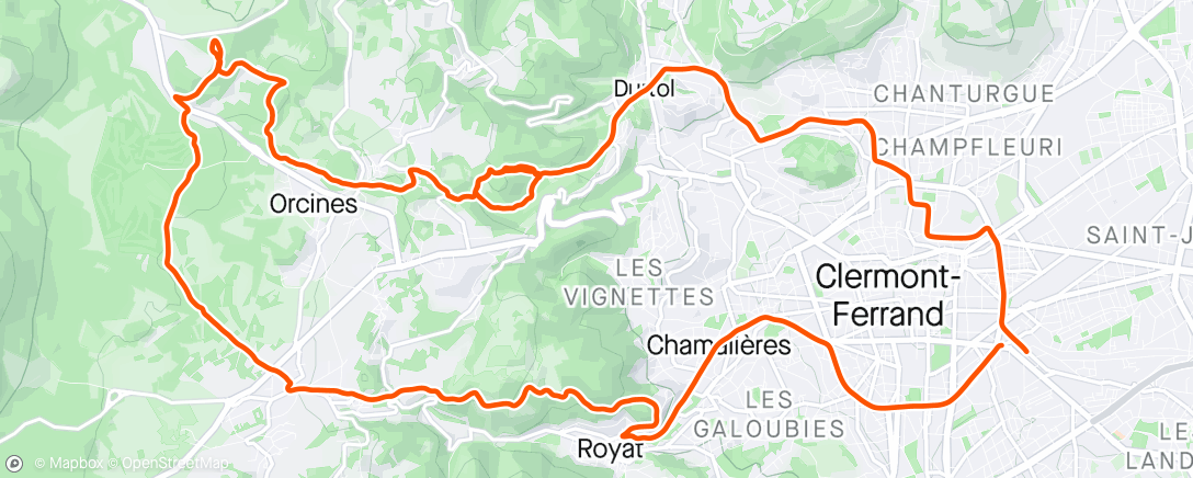 Map of the activity, Sortie VTT début d'après-midi