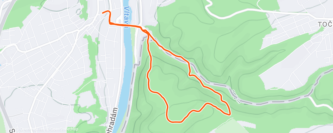 Map of the activity, Afternoon Run
