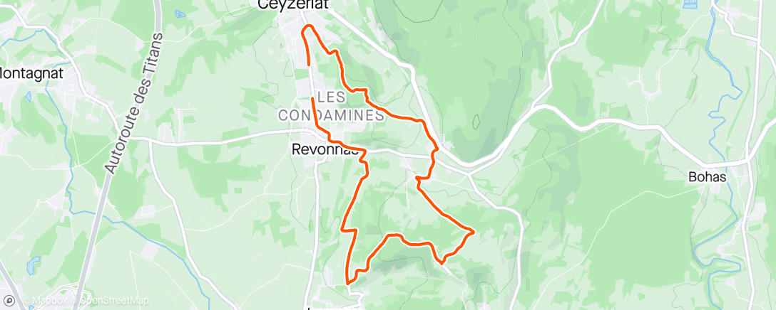 Map of the activity, Trail ceyzeriat