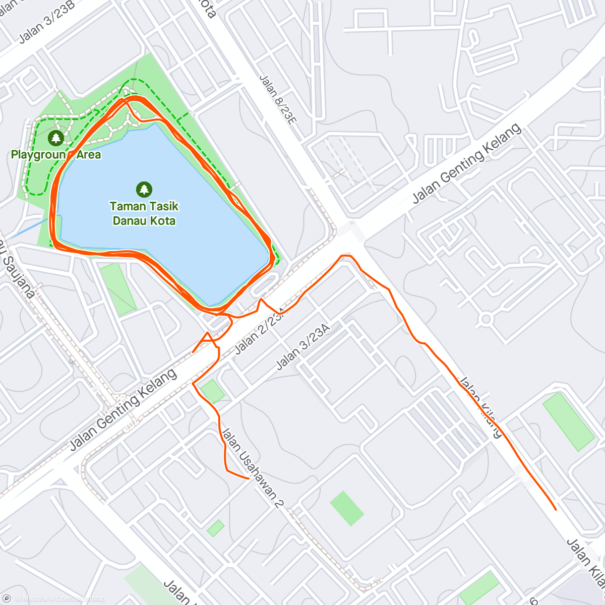 Map of the activity, Walk & Cool down