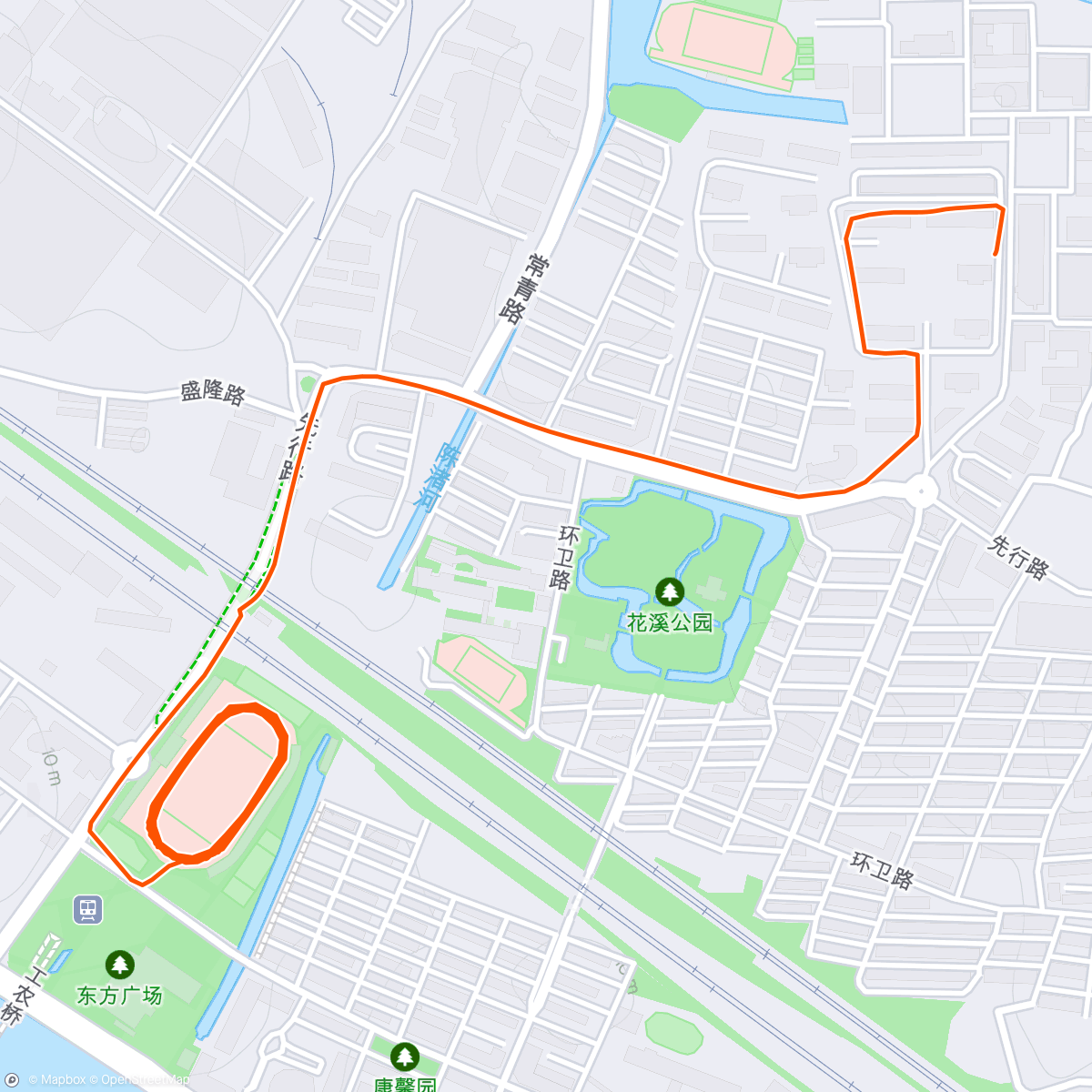「傍晚跑步（第一次10km成功）☺️」活動的地圖