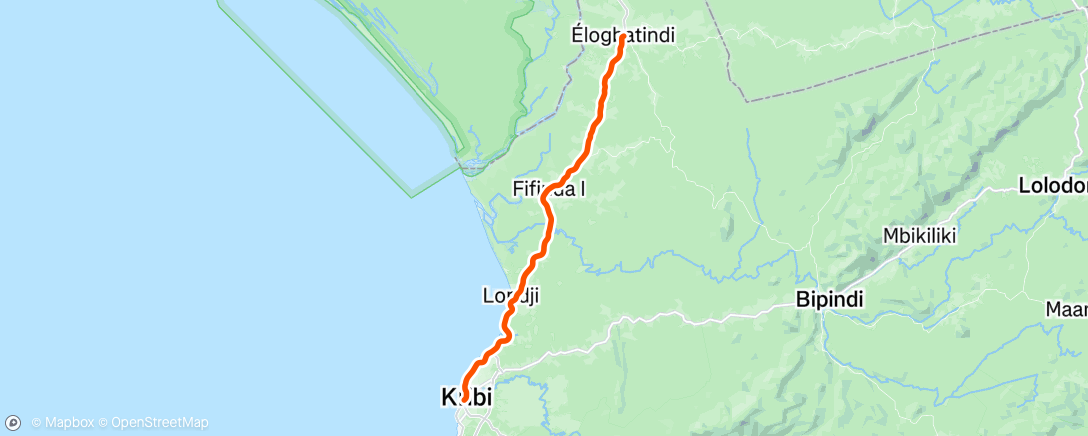 Map of the activity, Etapa 136 Kribi-Elogbatindi
