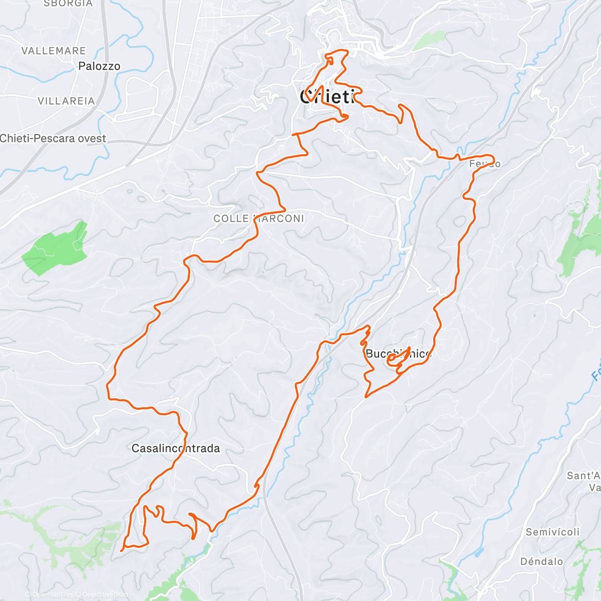 Map of the activity, Giro dei tre Colli 🚴🍻