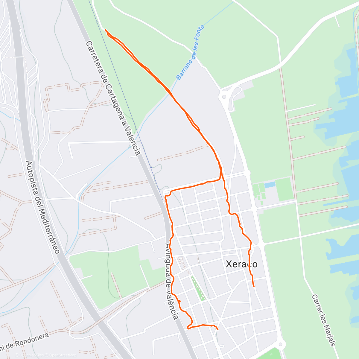 Map of the activity, Caminata passa per aigua