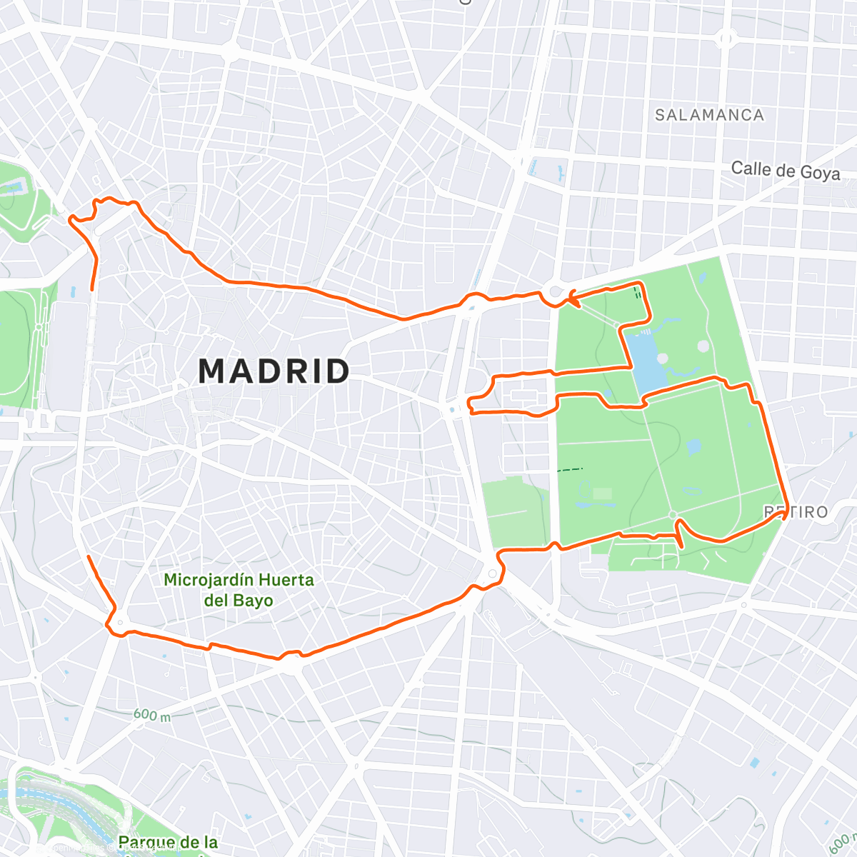 Карта физической активности (Madrid RunTour)