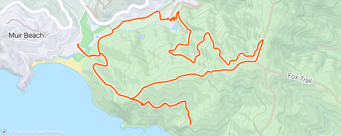 Map of the activity, Muir beach hike