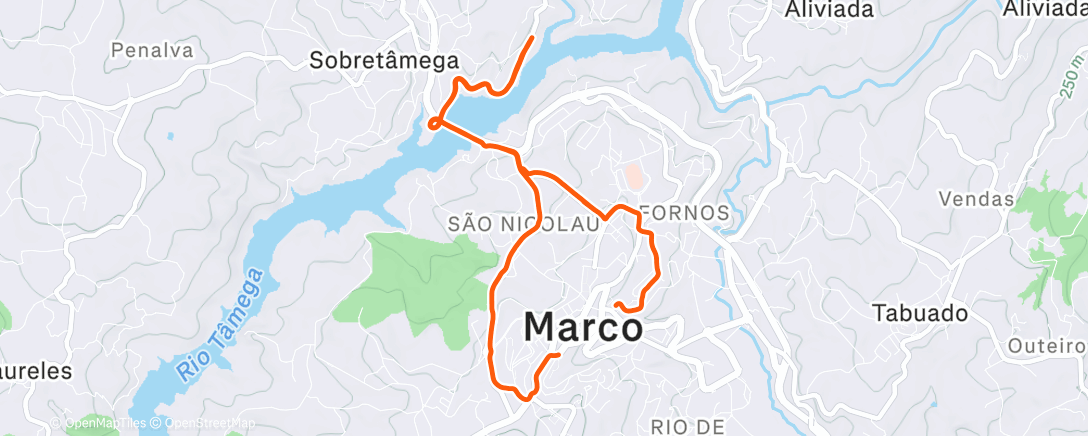 Map of the activity, Corrida matinal