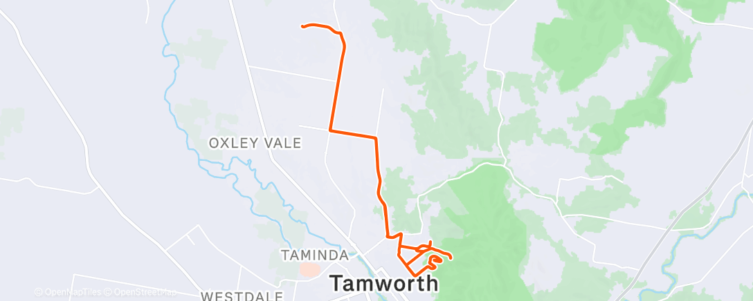 Map of the activity, Tamworth sight-seeing