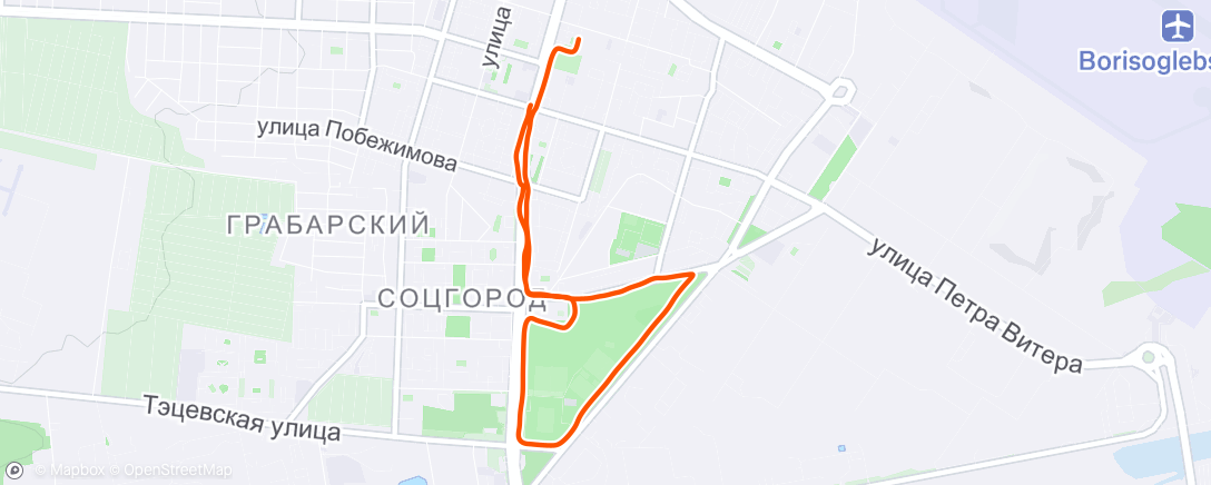 Map of the activity, Вечерний забег