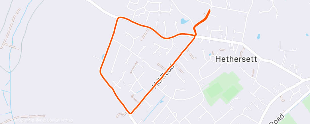 Map of the activity, Evening Run