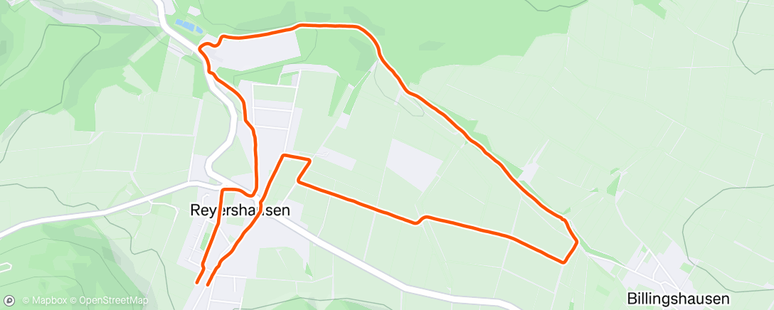 Map of the activity, Evening Run