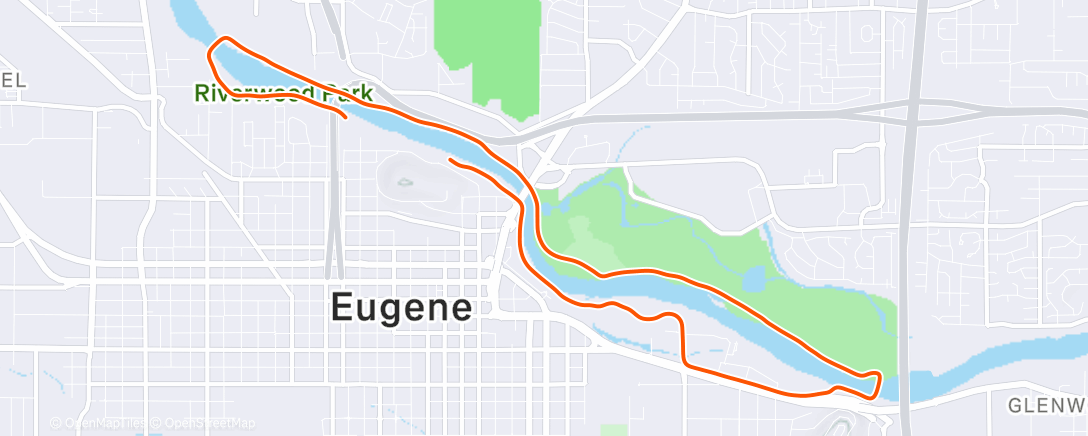 Map of the activity, Afternoon Run