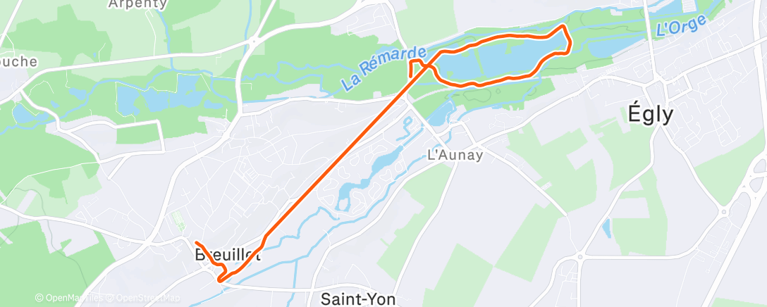 Map of the activity, Course à pied dans l'après-midi