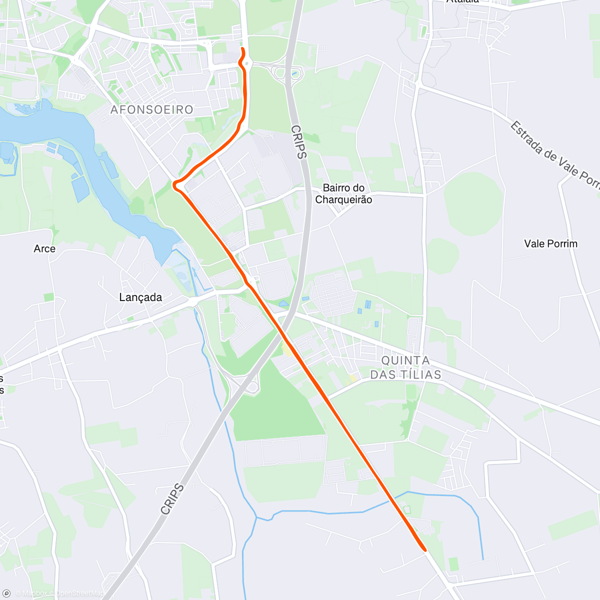 Map of the activity, Lunch Run