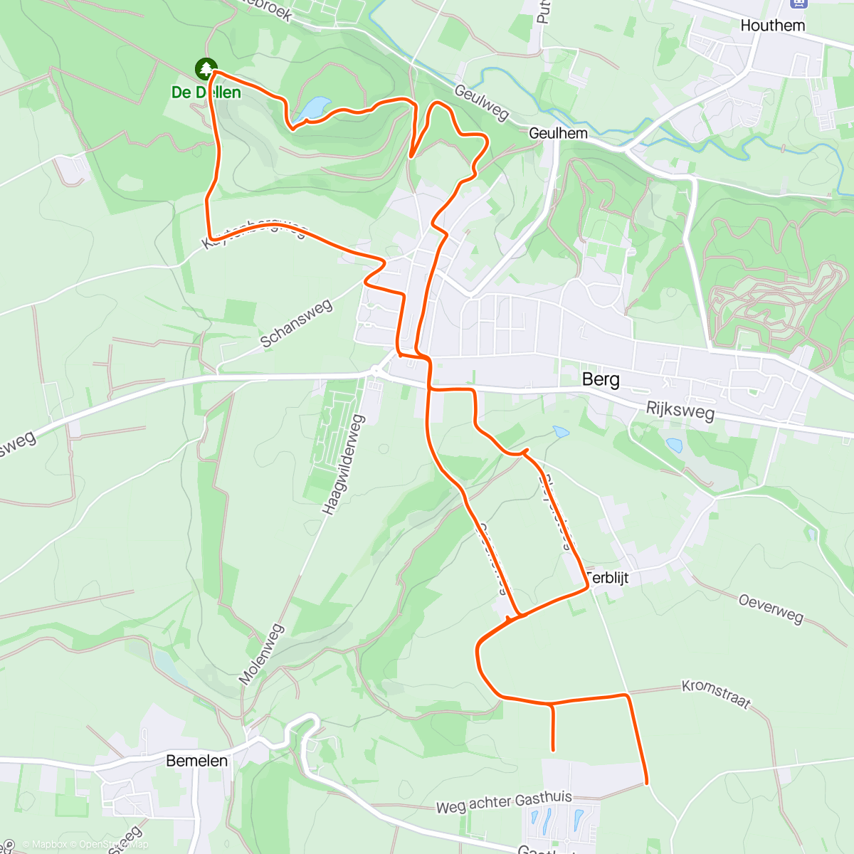 Map of the activity, Rondje hiken Curfsgroeve
