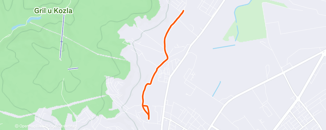 Map of the activity, Evening Run