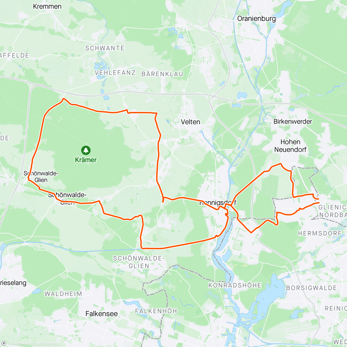 Map of the activity, Rad tour with the boys