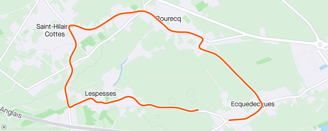 Карта физической активности (Course à pied en soirée avec Sev, petite distance tranquille,  la dernière vendredi pour une mise en jambe avant le jour J)
