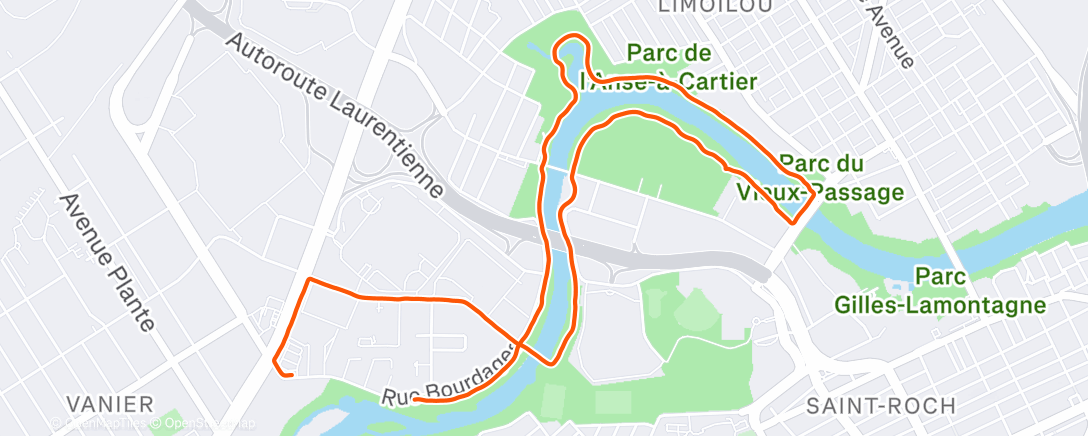 Map of the activity, Course pour retester la cheville