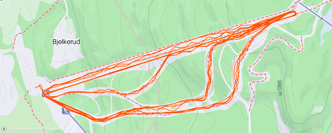 Map of the activity, Skiabfahrt in der Nacht