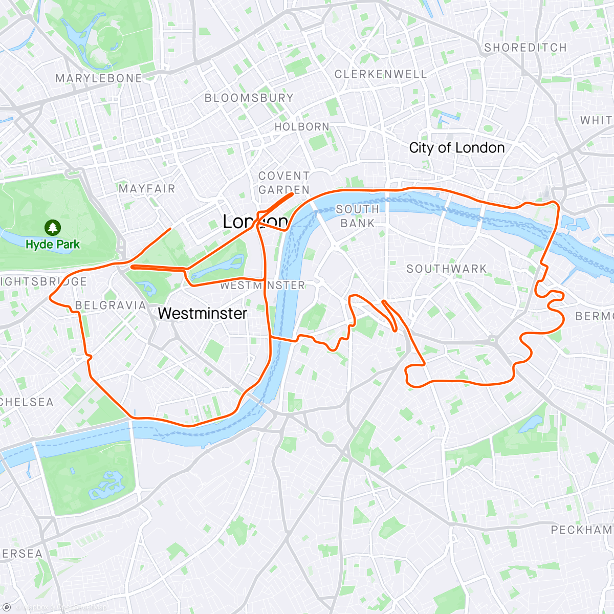 Map of the activity, Zwift - Weapon of Choice - London