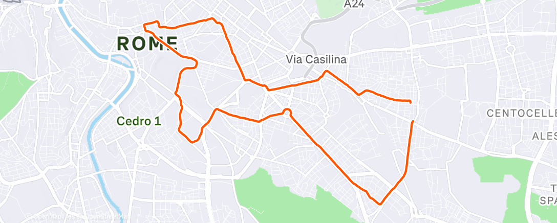 Map of the activity, Corsa serale