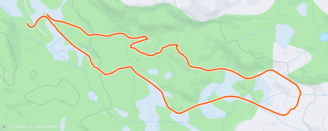 Map of the activity, Luftetur på slushføre i skogen