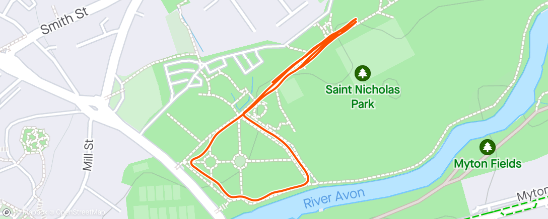 Map of the activity, Junior Park run with the boy (pb?)