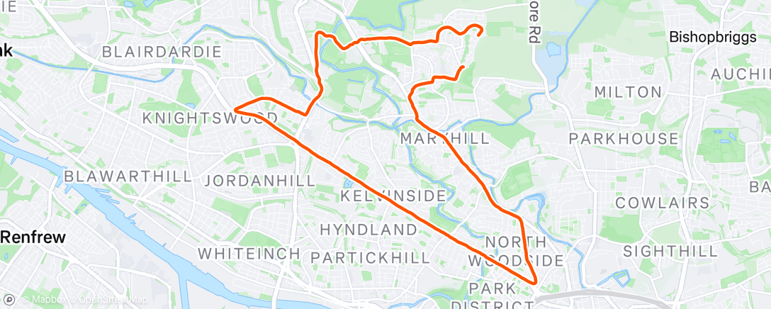 Map of the activity, Despite 9/10 days on the swally and still having a cold I managed 10 miles , forgot to start watch at beginning