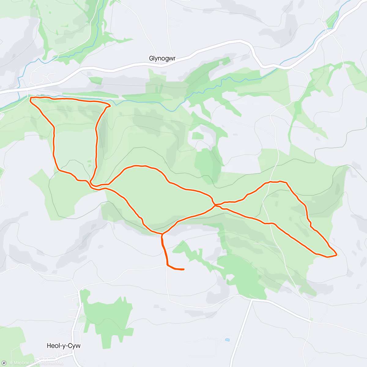 Map of the activity, Cani-Trail race with James and a dog each