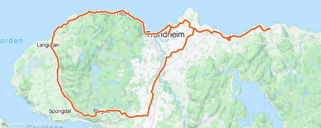 Map of the activity, Kald bynes runde.