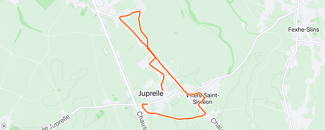 Map of the activity, Course à pied dans l'après-midi