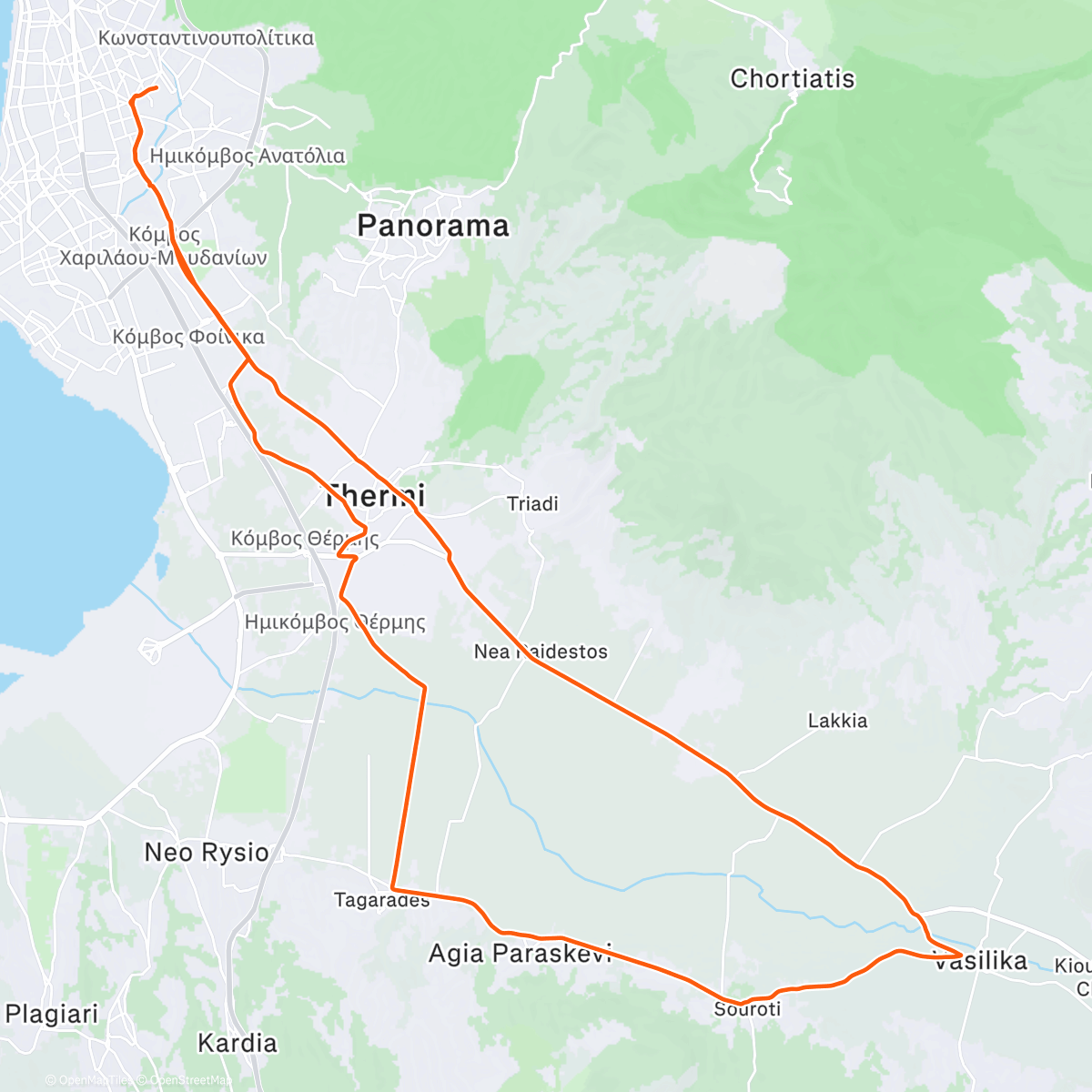 Map of the activity, Lunch Ride - Vasilika Tagarades