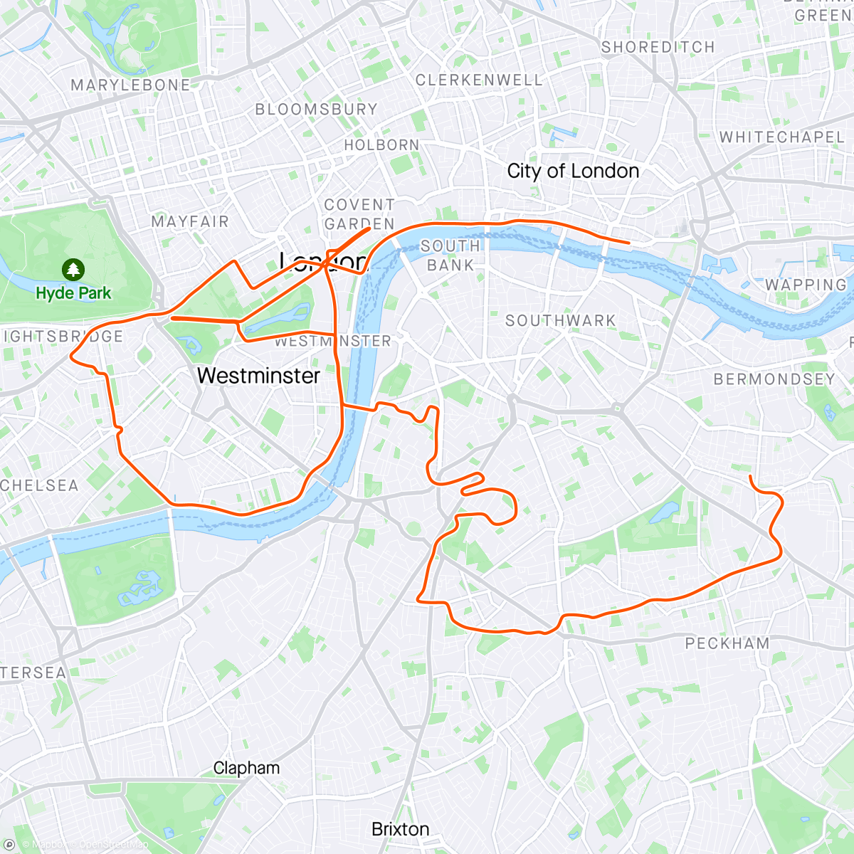 Map of the activity, Zwift - Z2 in London