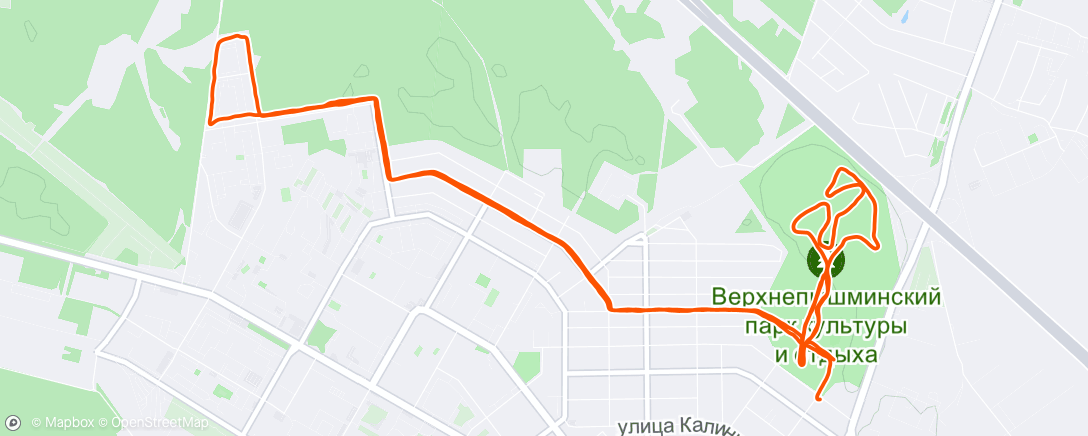 Map of the activity, Утренний забег