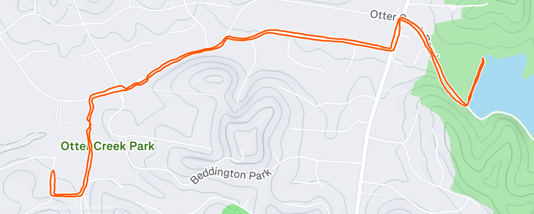 Map of the activity, Afternoon Run