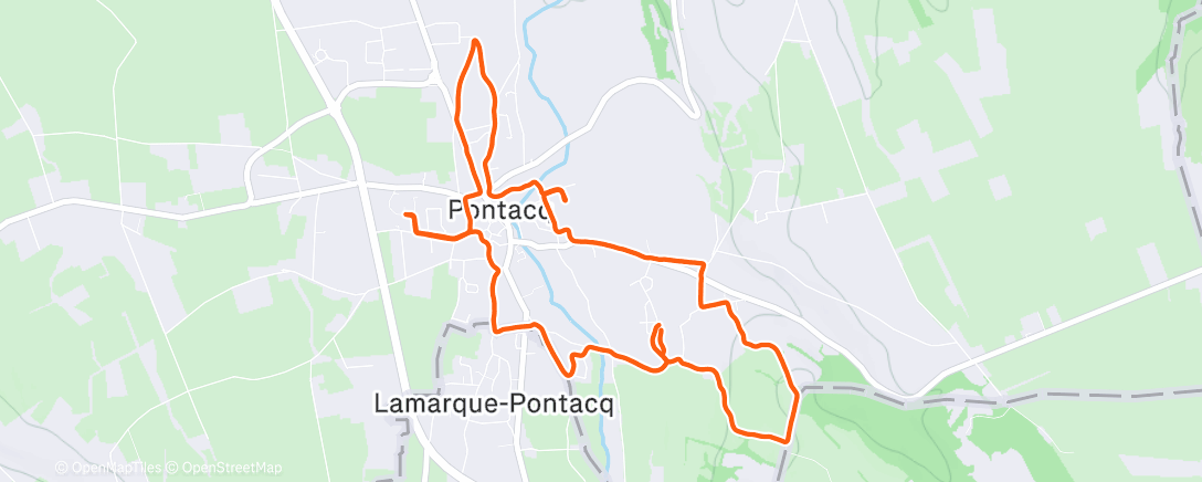 Map of the activity, Alternance marche course avec Popo