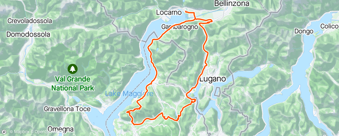 Map of the activity, Monte Marzio - Passo del Cuvignone