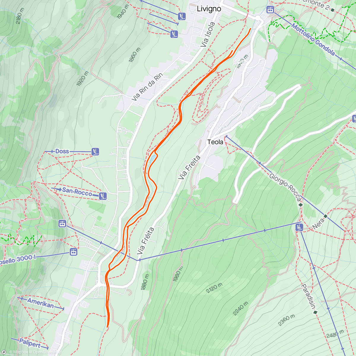 Map of the activity, First run 24 with dana