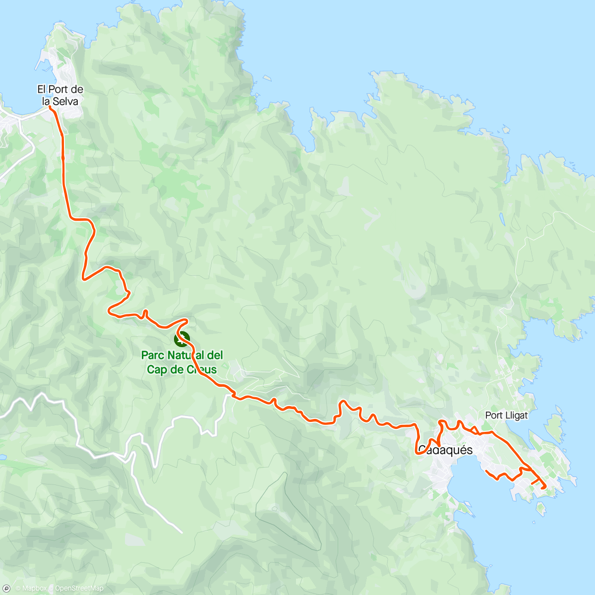 Map of the activity, Cadaquès - El port de la selva