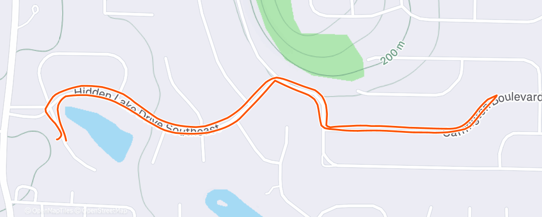 Map of the activity, Afternoon Run